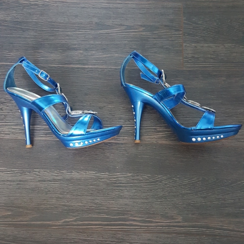 Blue Jewel Heels